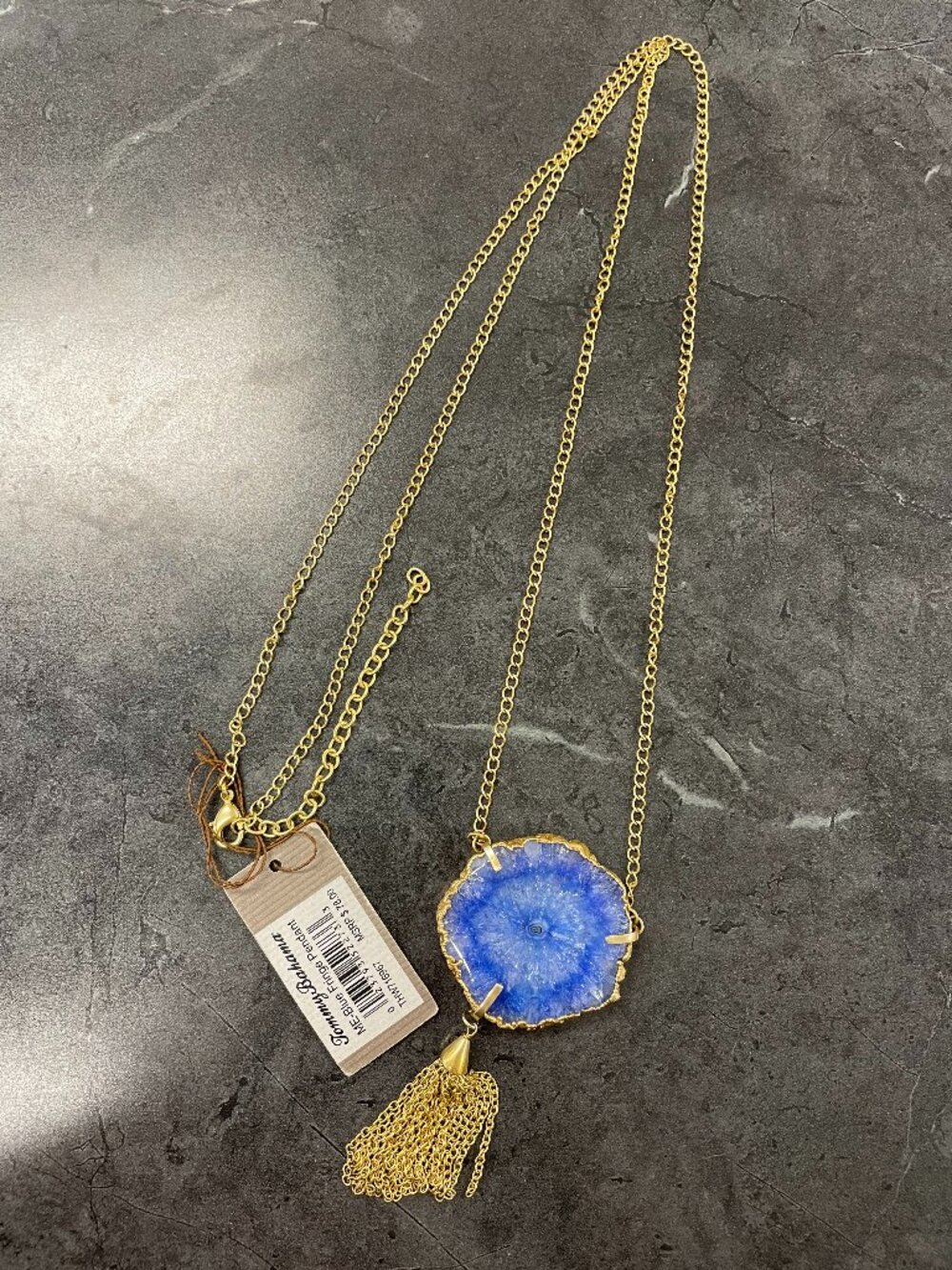 NWT Tommy Bahama Blue Solar Quartz Fringe Necklace